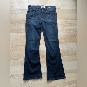 Frame Denim Size 25 Le Crop Mini Boot Dark Blue  Flare Jeans Stretch Five Pocket